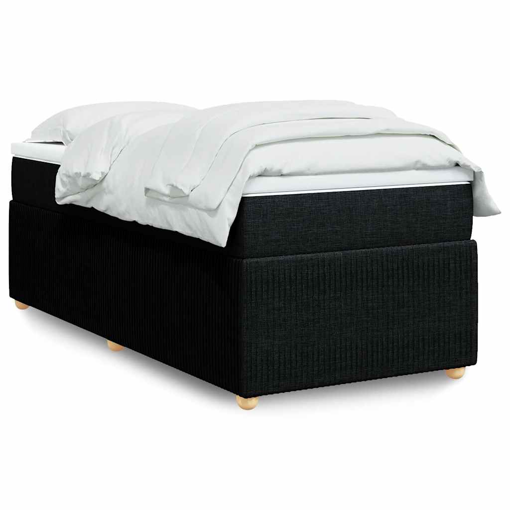 Boxspringbett mit Matratze Hellgrau 80x200 cm Stoff