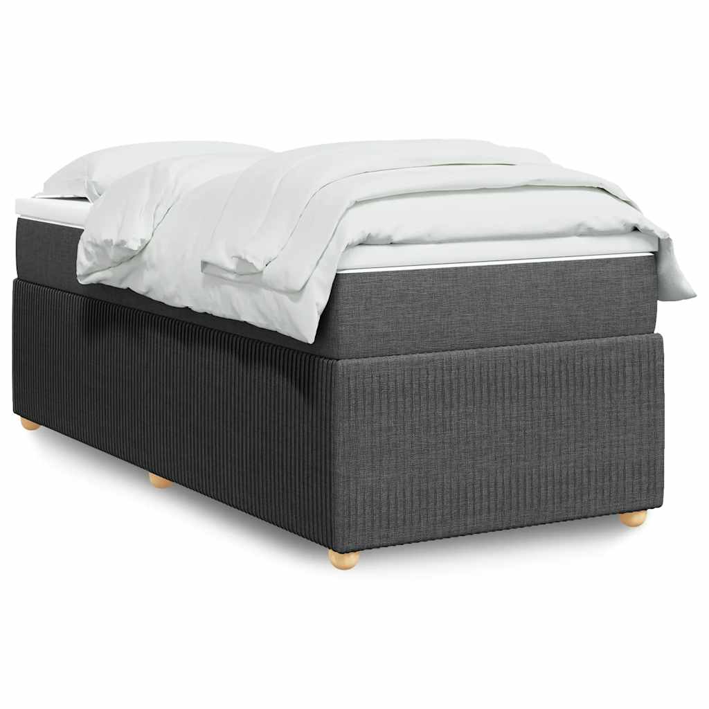 Boxspringbett mit Matratze Hellgrau 80x200 cm Stoff