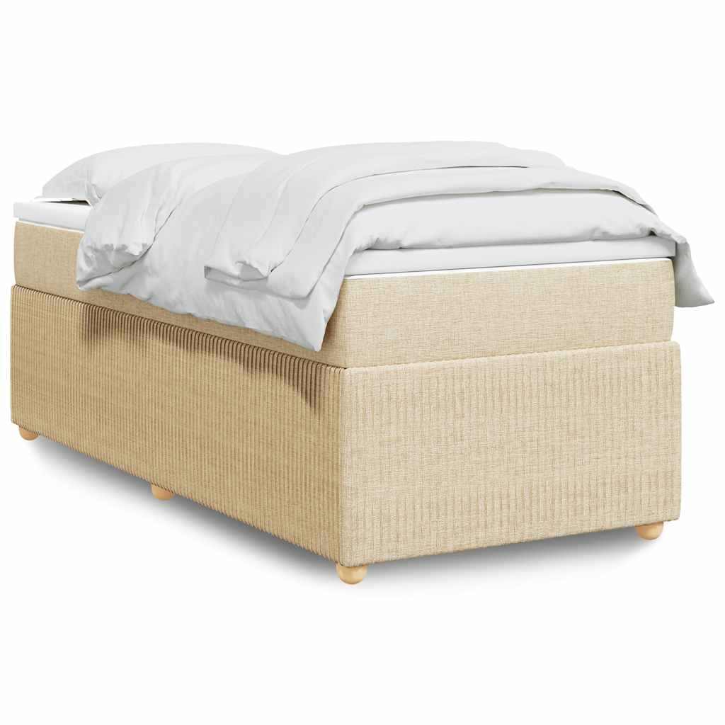 Boxspringbett mit Matratze Hellgrau 80x200 cm Stoff