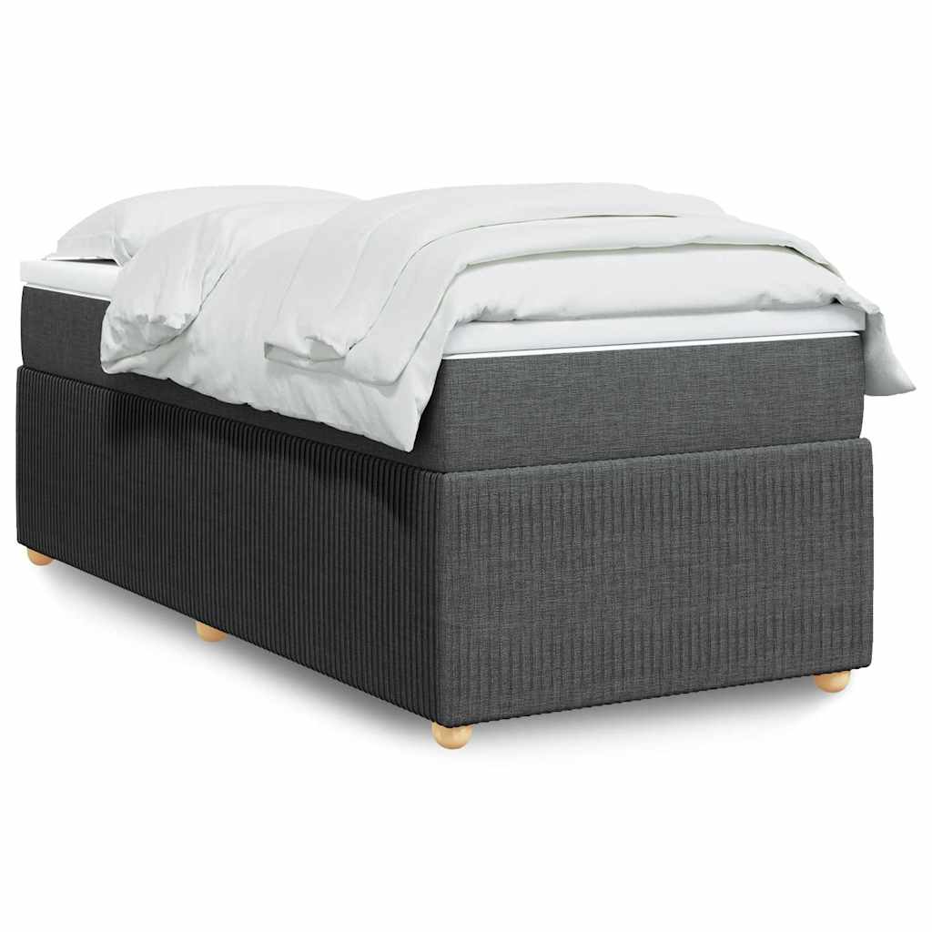 Boxspringbett mit Matratze Hellgrau 80x200 cm Stoff