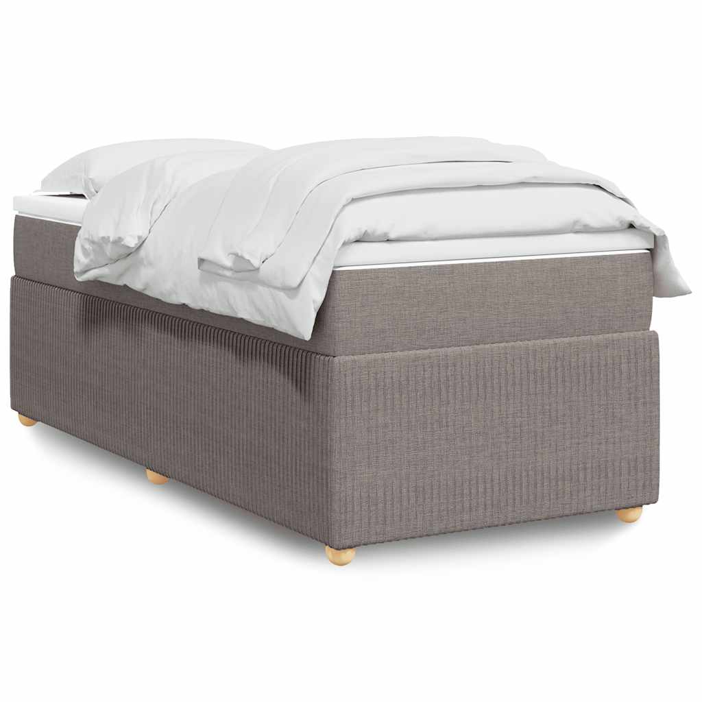 Boxspringbett mit Matratze Hellgrau 80x200 cm Stoff
