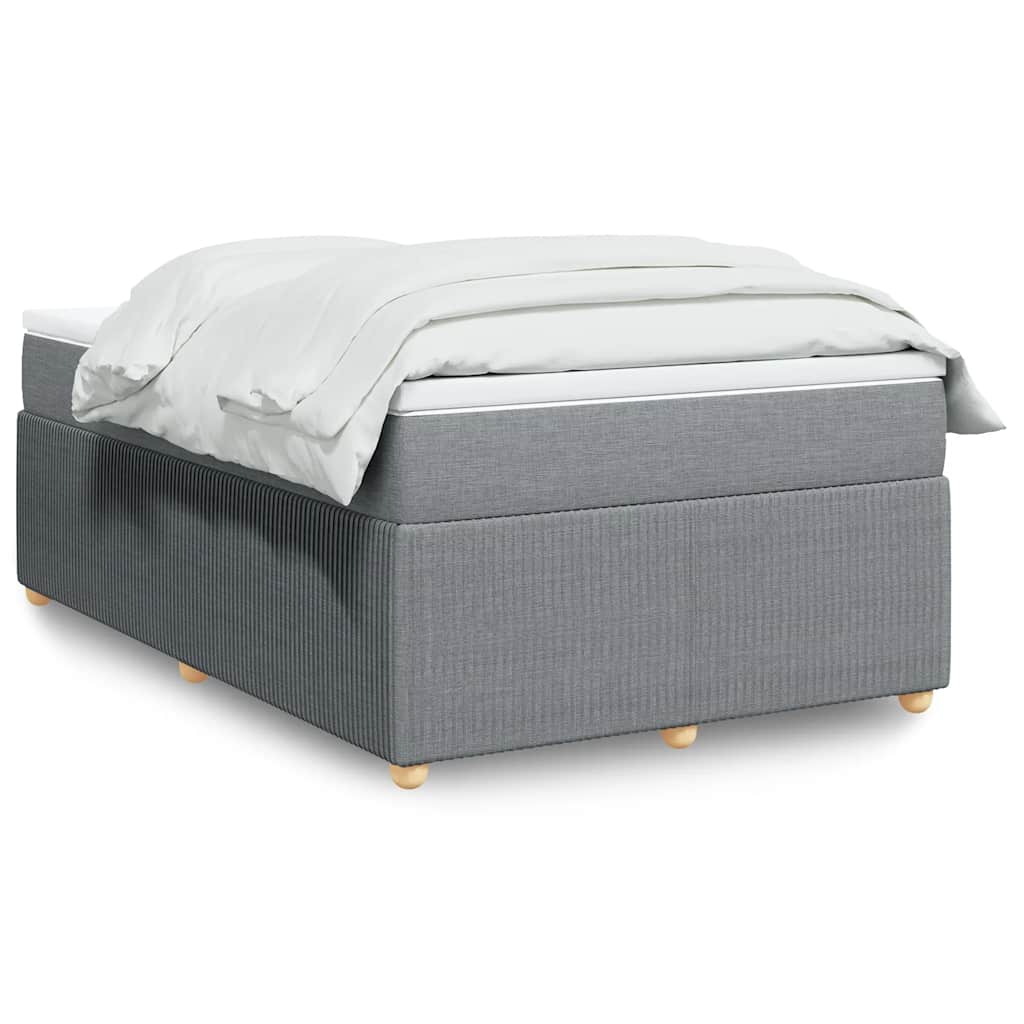 Boxspringbett mit Matratze Hellgrau 80x200 cm Stoff