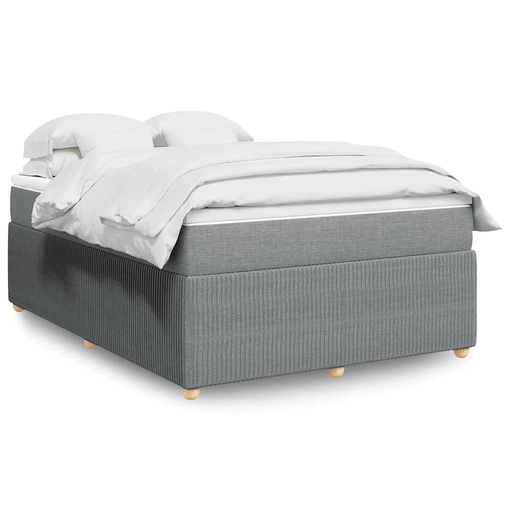 Boxspringbett mit Matratze Hellgrau 80x200 cm Stoff