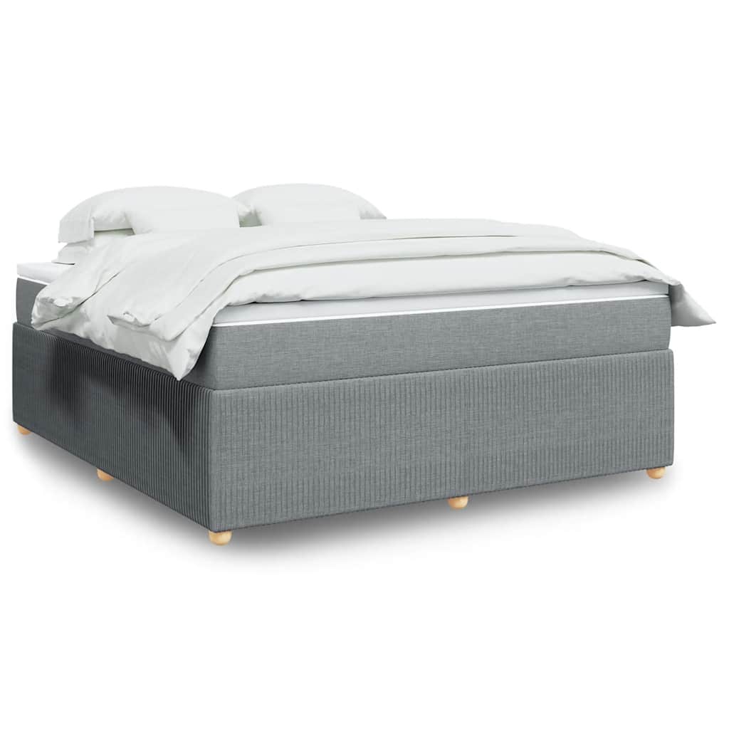 Boxspringbett mit Matratze Hellgrau 80x200 cm Stoff