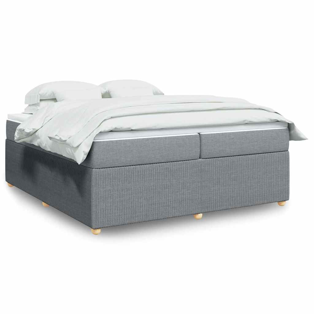 Boxspringbett mit Matratze Hellgrau 80x200 cm Stoff