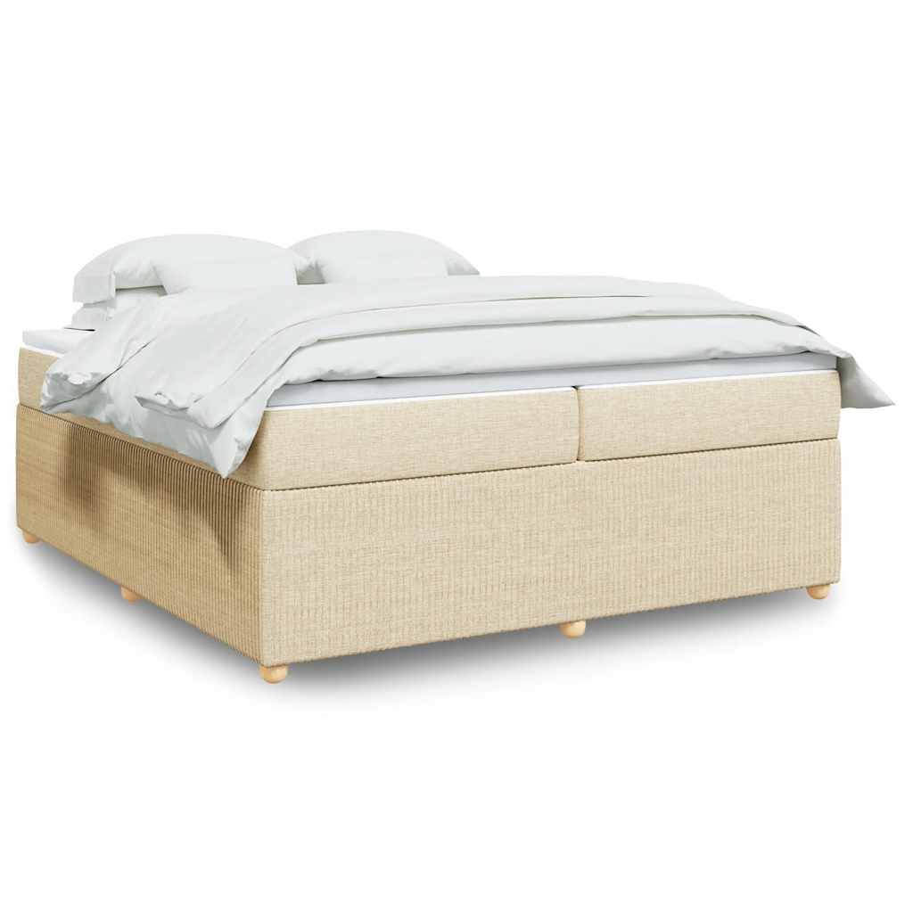 Boxspringbett mit Matratze Hellgrau 80x200 cm Stoff