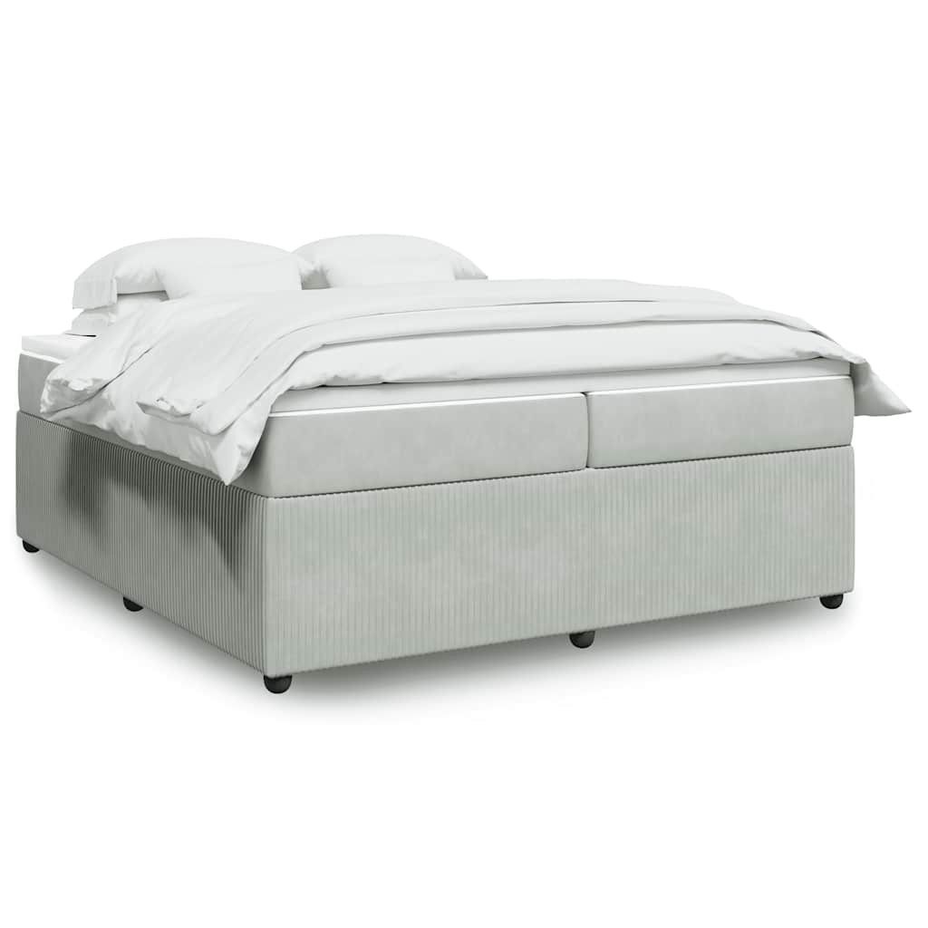 vidaXL Boxspringbett mit Matratze Dunkelgrau 80x200 cm Samt