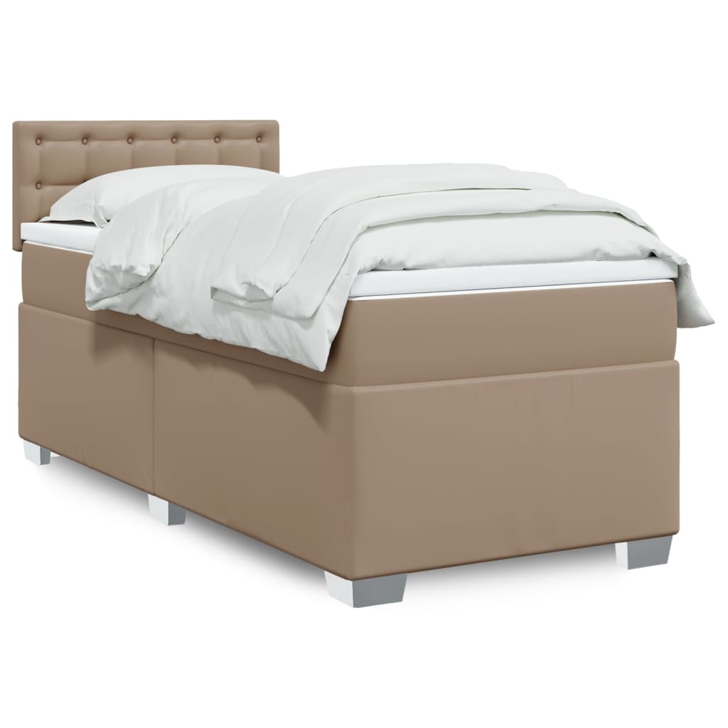Boxspringbett mit Matratze Schwarz 80x200 cm Kunstleder