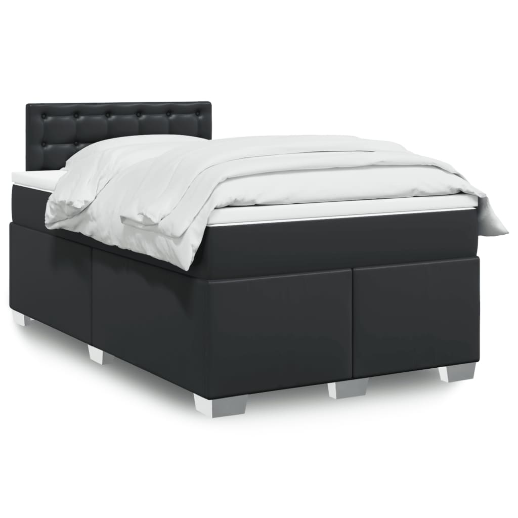 Boxspringbett mit Matratze Schwarz 80x200 cm Kunstleder