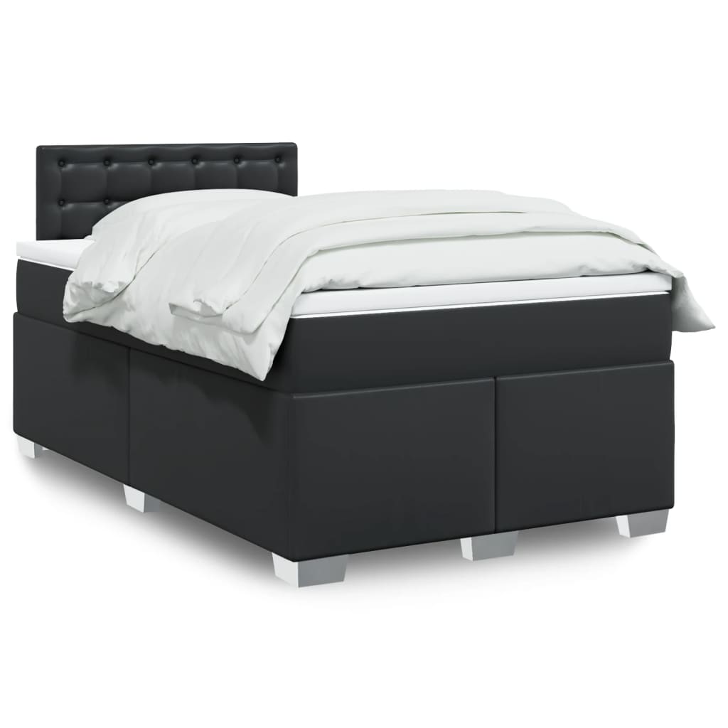 Boxspringbett mit Matratze Schwarz 80x200 cm Kunstleder