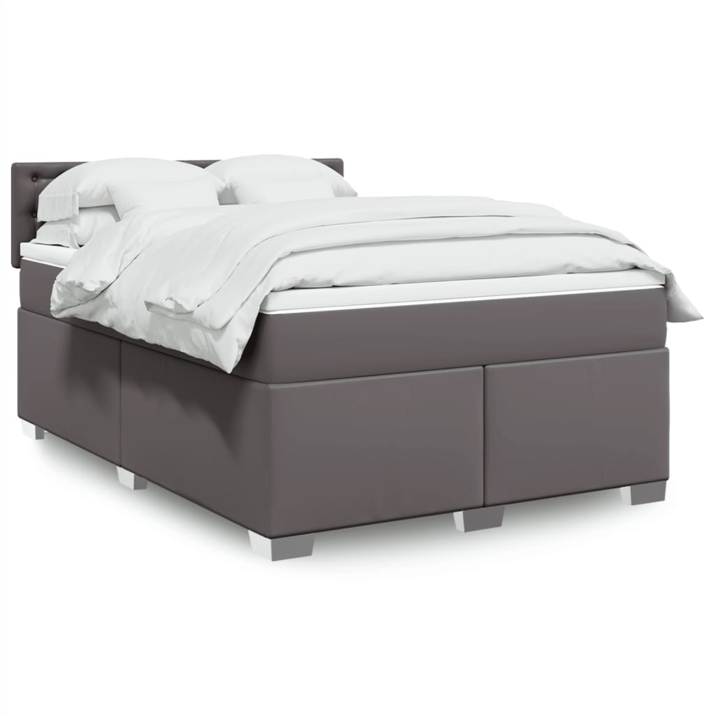 Boxspringbett mit Matratze Schwarz 80x200 cm Kunstleder