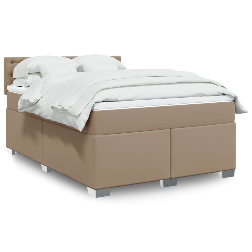Boxspringbett mit Matratze Schwarz 80x200 cm Kunstleder