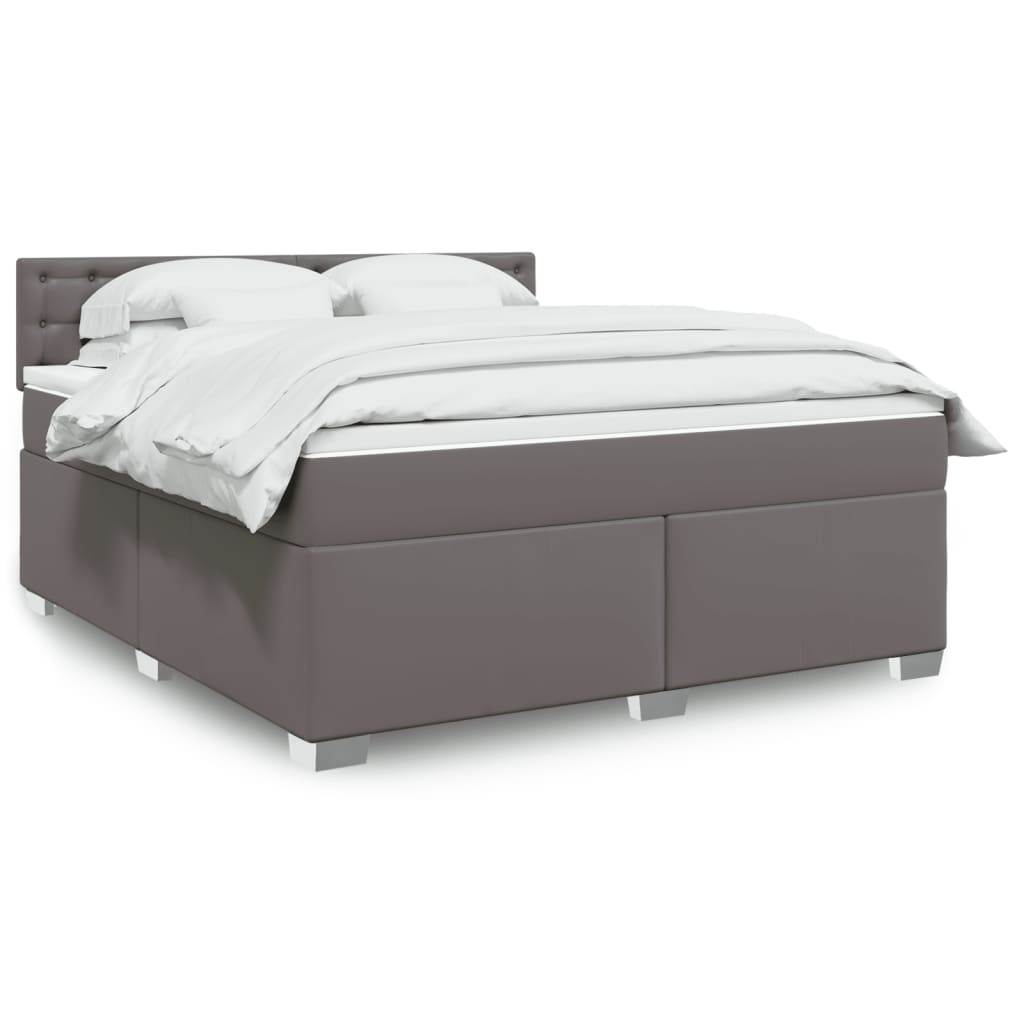 Boxspringbett mit Matratze Schwarz 80x200 cm Kunstleder