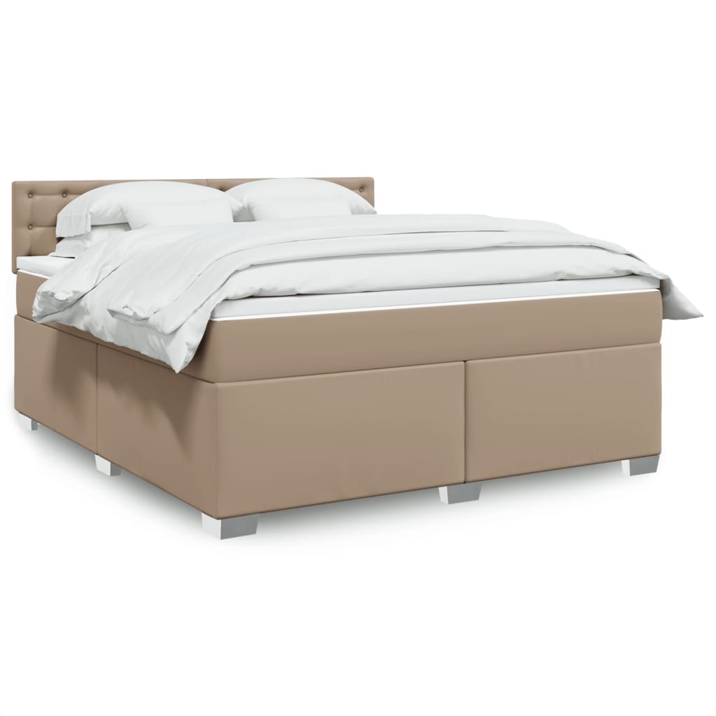 Boxspringbett mit Matratze Schwarz 80x200 cm Kunstleder
