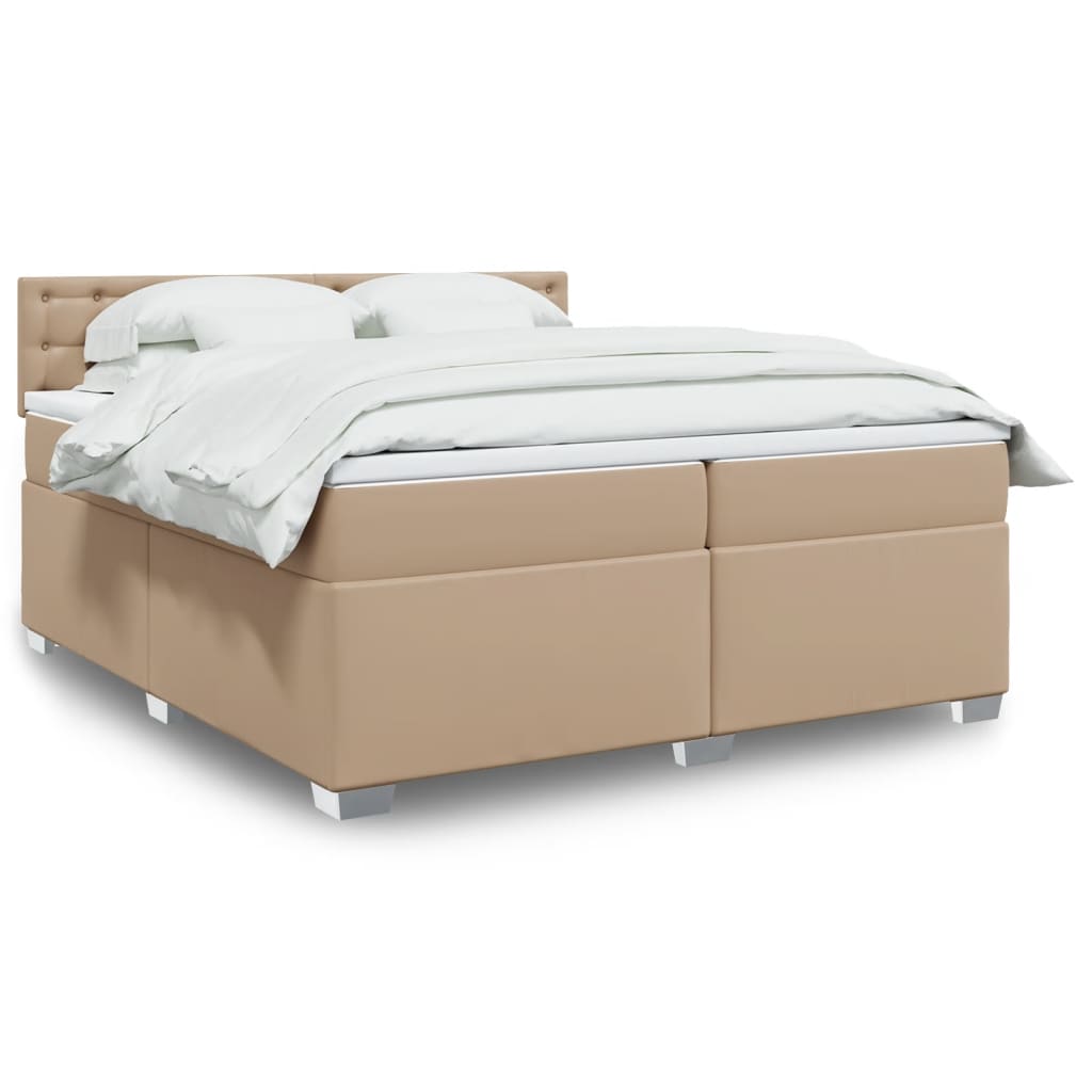 Boxspringbett mit Matratze Schwarz 80x200 cm Kunstleder