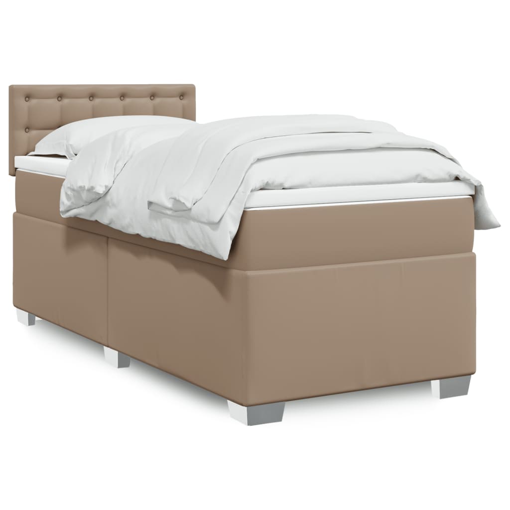 Boxspringbett mit Matratze Schwarz 80x200 cm Kunstleder