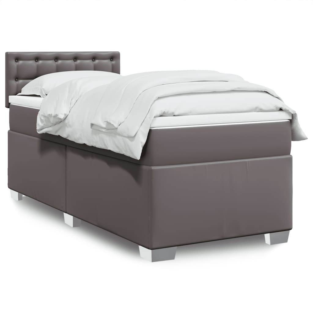 Boxspringbett mit Matratze Schwarz 80x200 cm Kunstleder