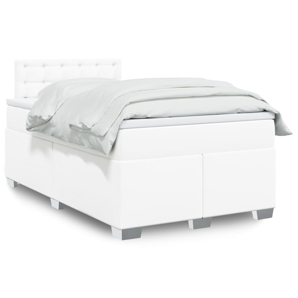 Boxspringbett mit Matratze Schwarz 80x200 cm Kunstleder