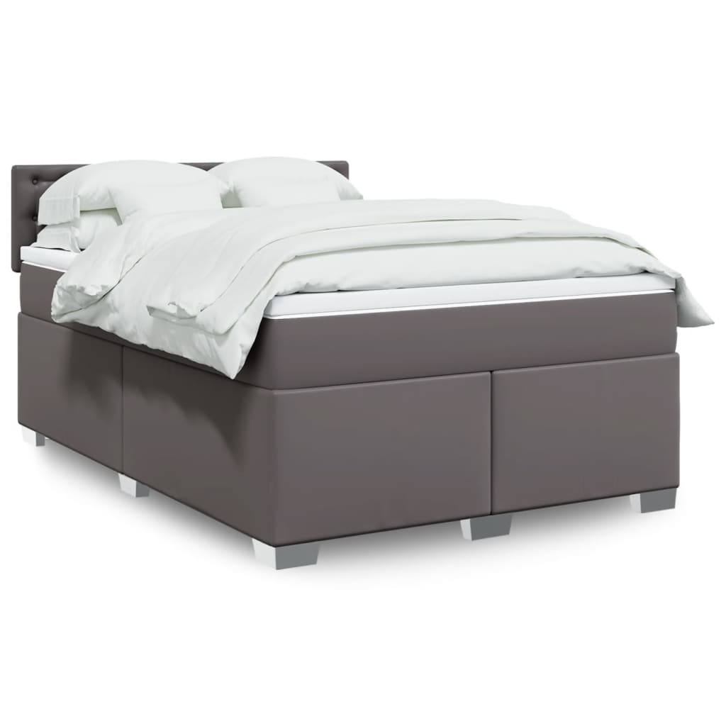 Boxspringbett mit Matratze Schwarz 80x200 cm Kunstleder