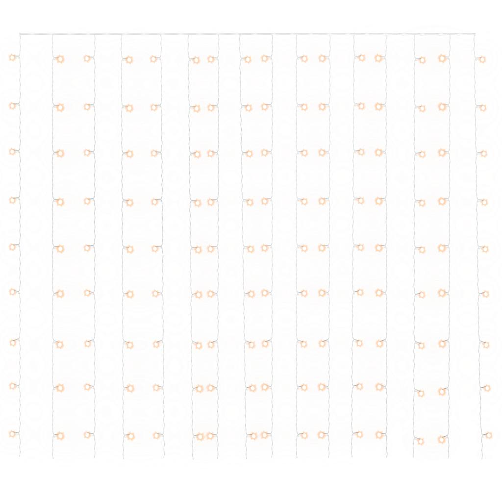 vidaXL LED-Lichtervorhang 3x3 m 300 LED Warmweiß 8 Funktionen