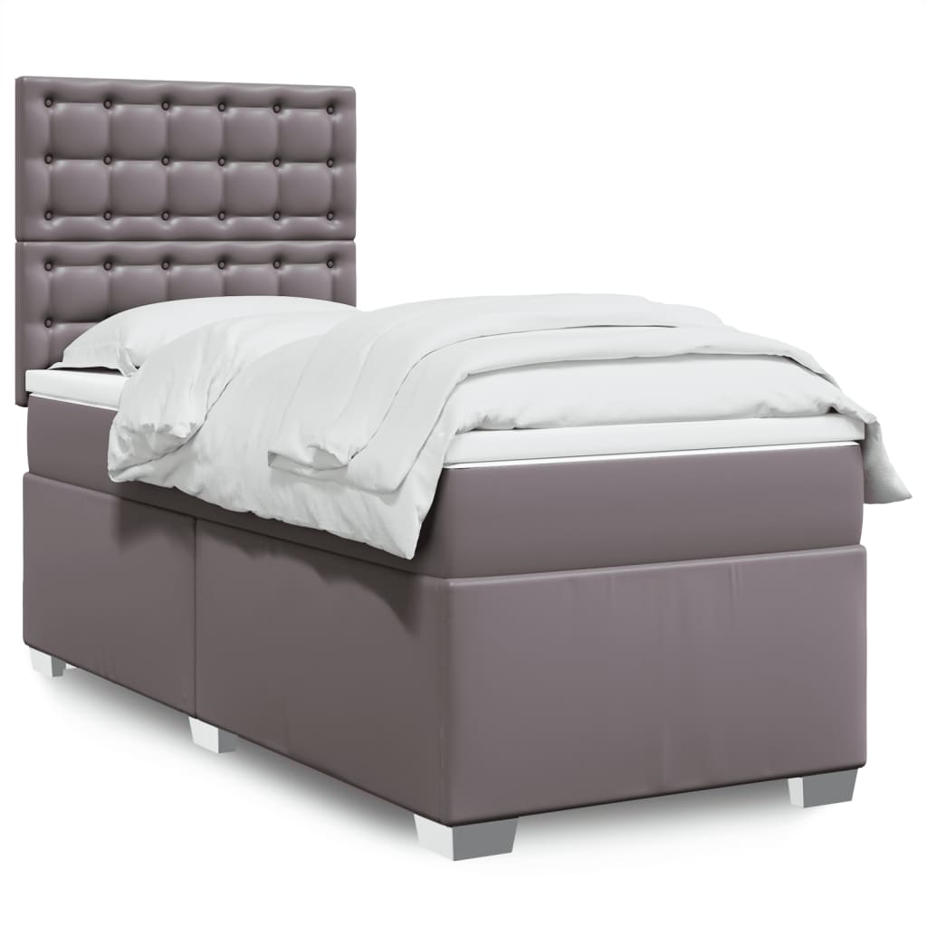 Boxspringbett mit Matratze Schwarz 80x200 cm Kunstleder
