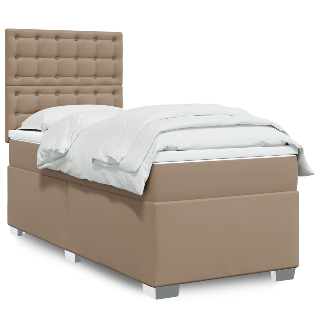 Boxspringbett mit Matratze Schwarz 80x200 cm Kunstleder