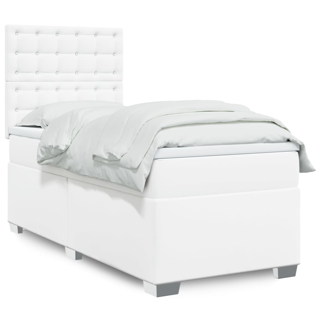 Boxspringbett mit Matratze Schwarz 80x200 cm Kunstleder