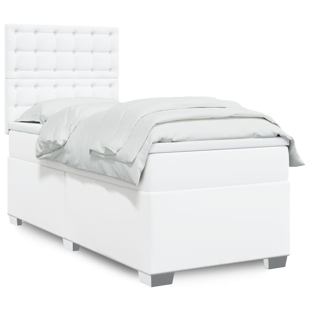 Boxspringbett mit Matratze Schwarz 80x200 cm Kunstleder