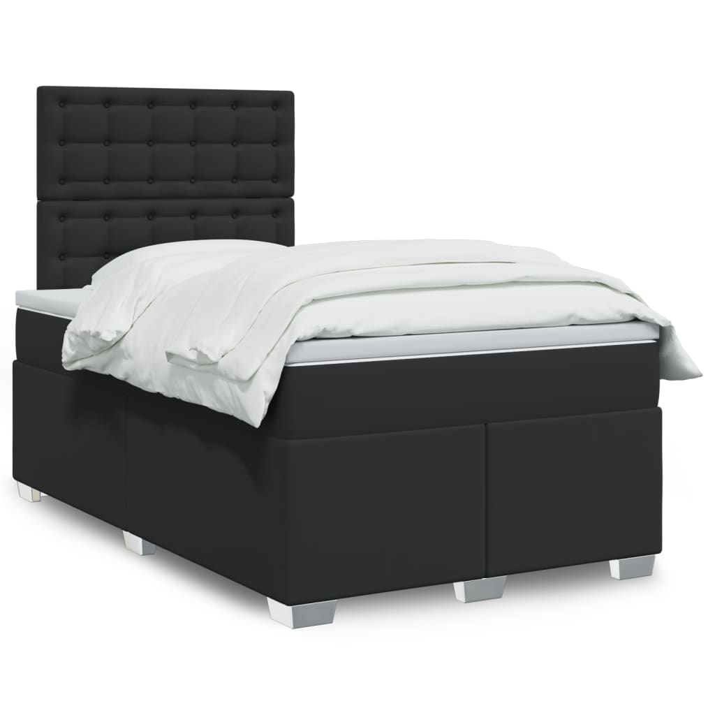 Boxspringbett mit Matratze Schwarz 80x200 cm Kunstleder