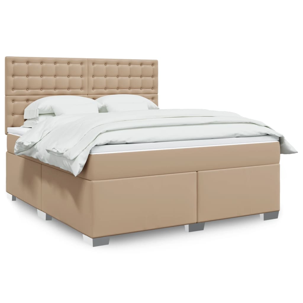 Boxspringbett mit Matratze Schwarz 80x200 cm Kunstleder