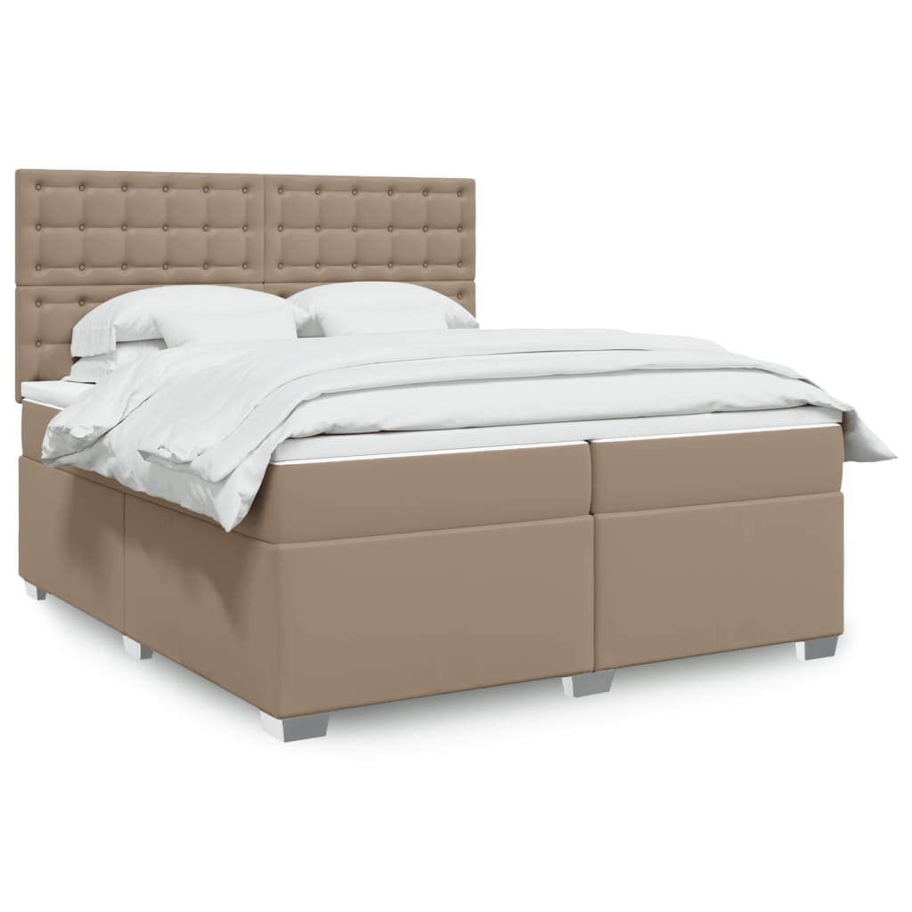 Boxspringbett mit Matratze Schwarz 80x200 cm Kunstleder