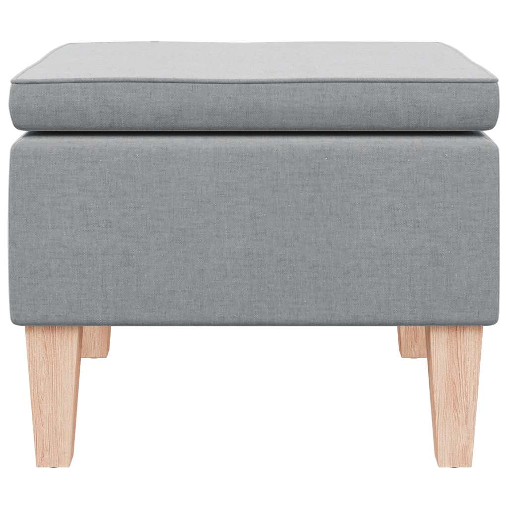 vidaXL Hocker mit Holzbeinen Hellgrau Stoff