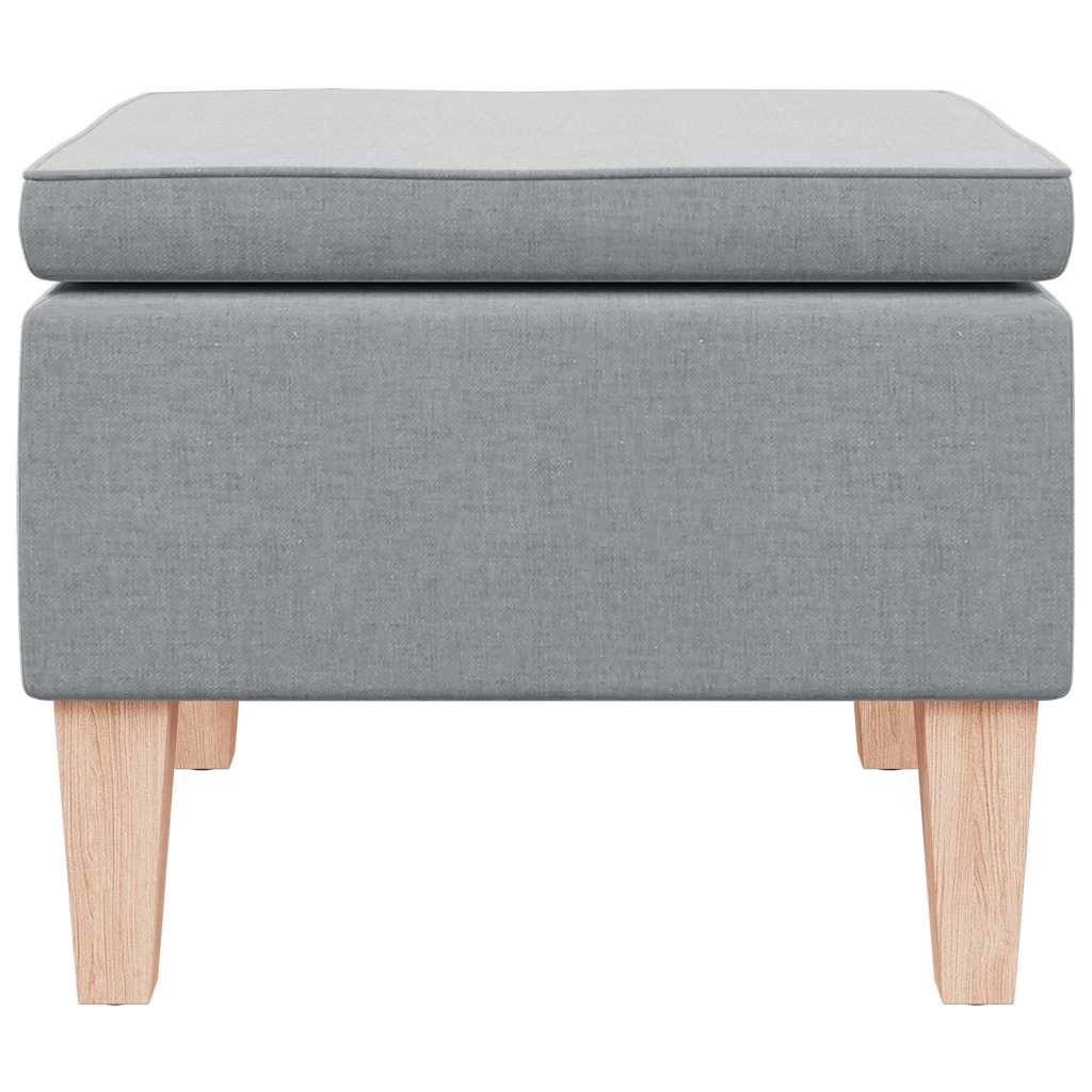 vidaXL Hocker mit Holzbeinen Hellgrau Stoff