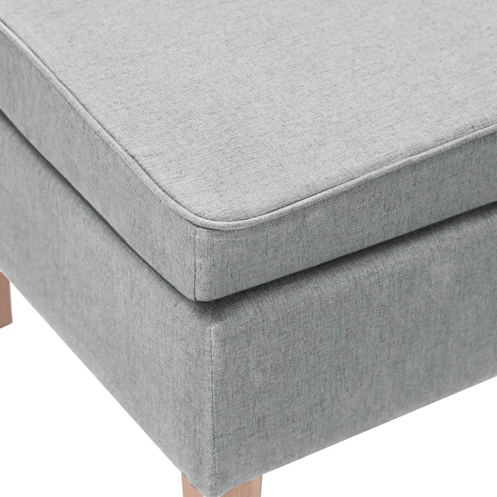 vidaXL Hocker mit Holzbeinen Hellgrau Stoff