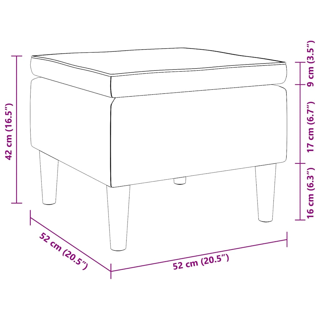 vidaXL Hocker mit Holzbeinen Blau Samt