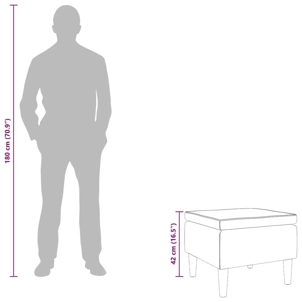 vidaXL Hocker mit Holzbeinen Hellgrau Stoff