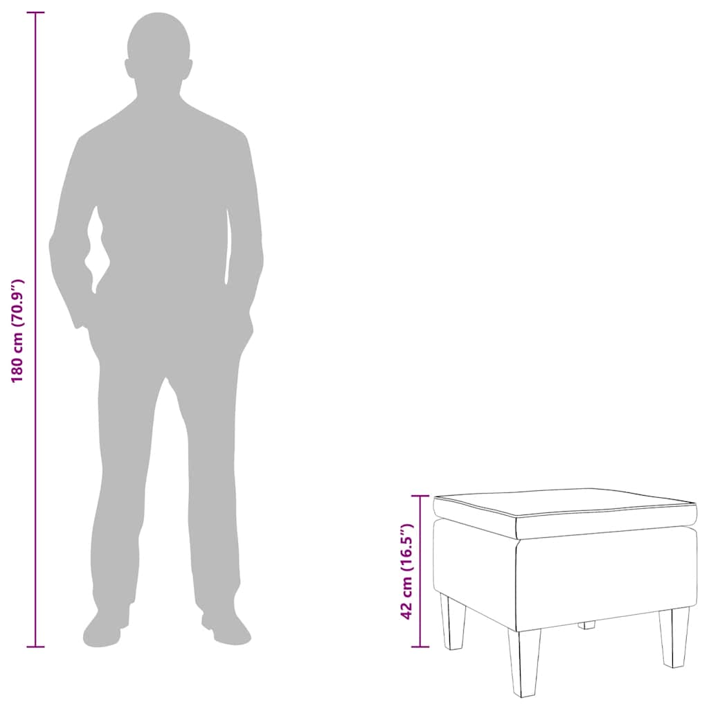 vidaXL Hocker mit Holzbeinen Blau Samt