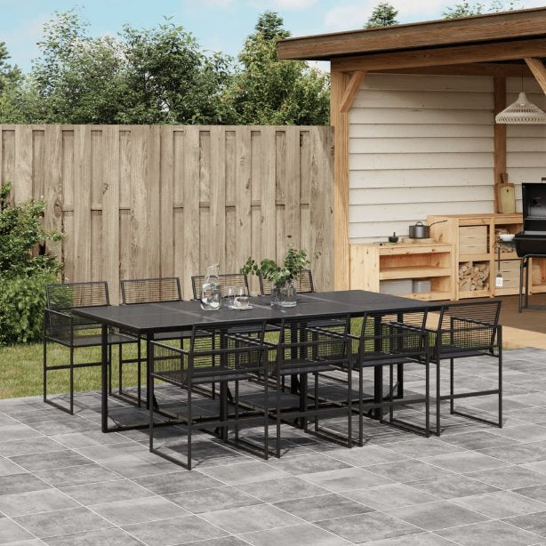 5-tlg. Garten-Essgruppe Schwarz Poly Rattan
