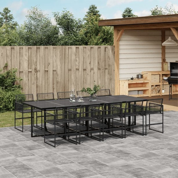 5-tlg. Garten-Essgruppe Schwarz Poly Rattan