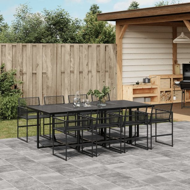 5-tlg. Garten-Essgruppe Schwarz Poly Rattan