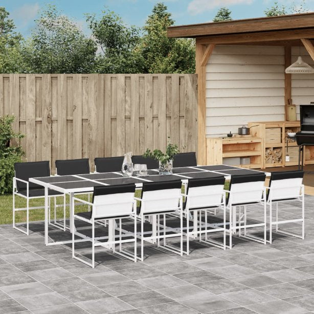 5-tlg. Garten-Essgruppe mit Kissen Weiß Textilene