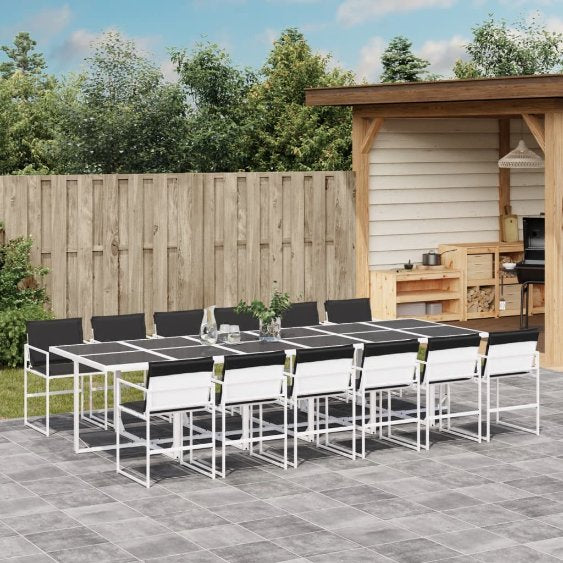 5-tlg. Garten-Essgruppe mit Kissen Weiß Textilene