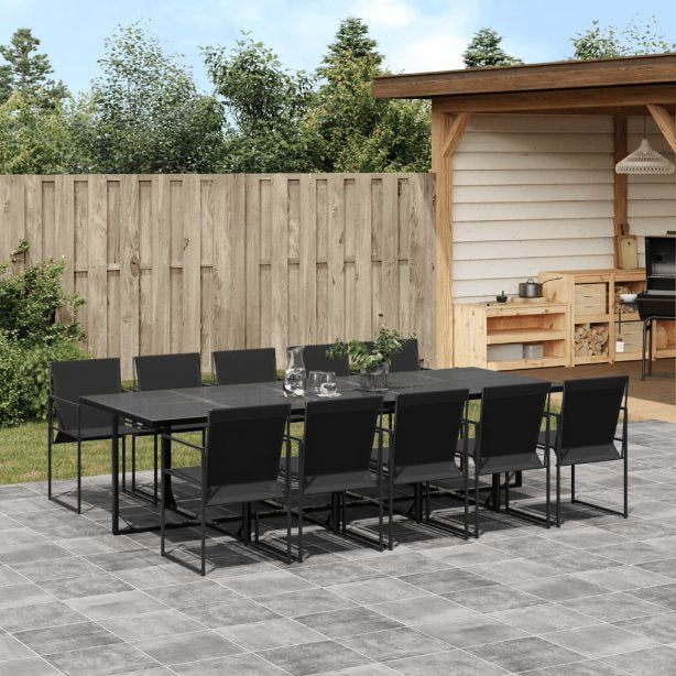 5-tlg. Garten-Essgruppe Schwarz Textilene