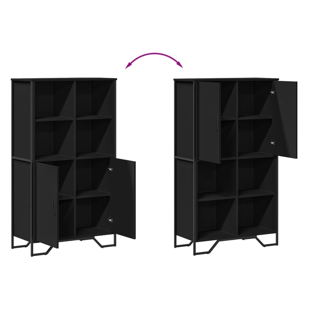 vidaXL Highboard Schwarz 79,5x35,5x137,5 cm Holzwerkstoff