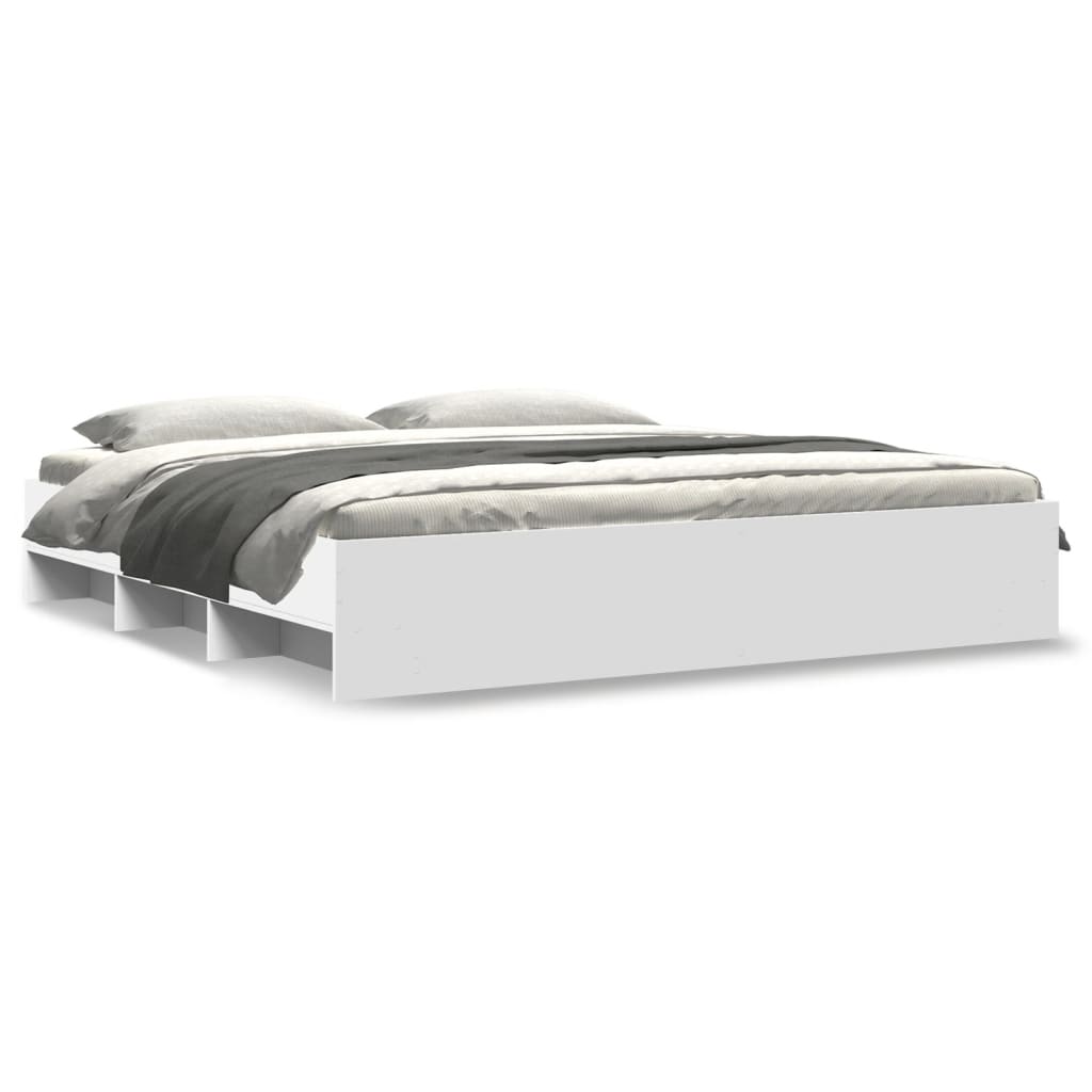 vidaXL Bettgestell Weiß 200x200 cm Holzwerkstoff