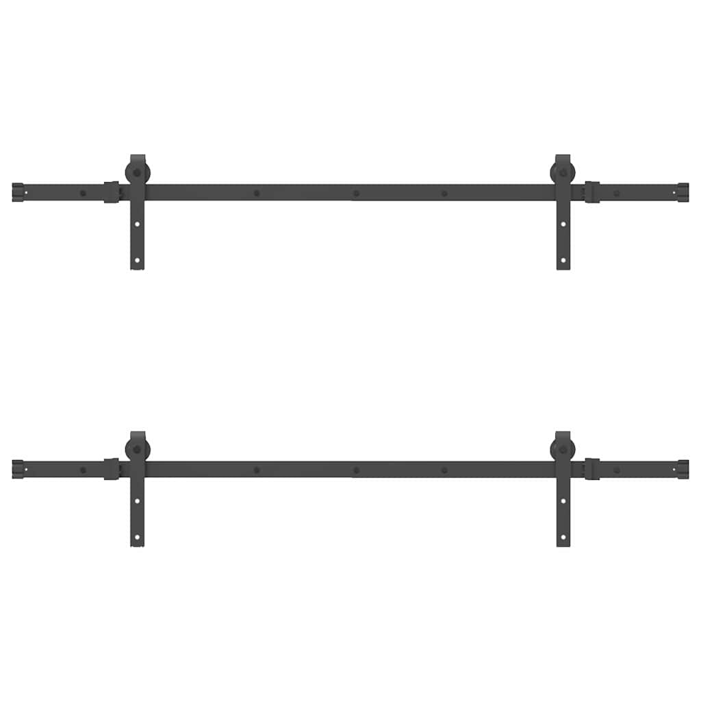 vidaXL Schiebetürbeschlag-Set 152,5 cm Stahl Schwarz