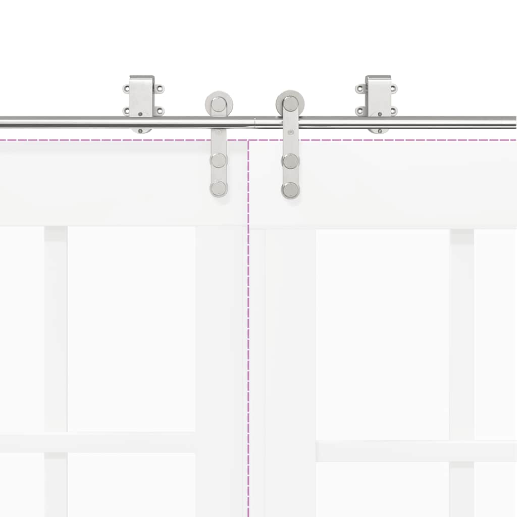 vidaXL Schiebetür-Beschlagsatz 200 cm Edelstahl Silbern