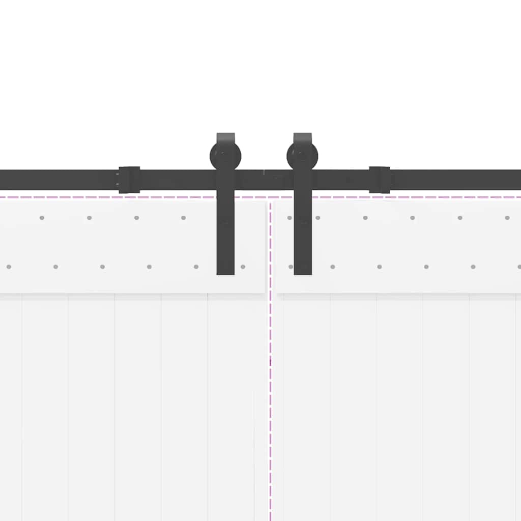 vidaXL Schiebetürbeschlag-Set 305 cm Stahl Schwarz