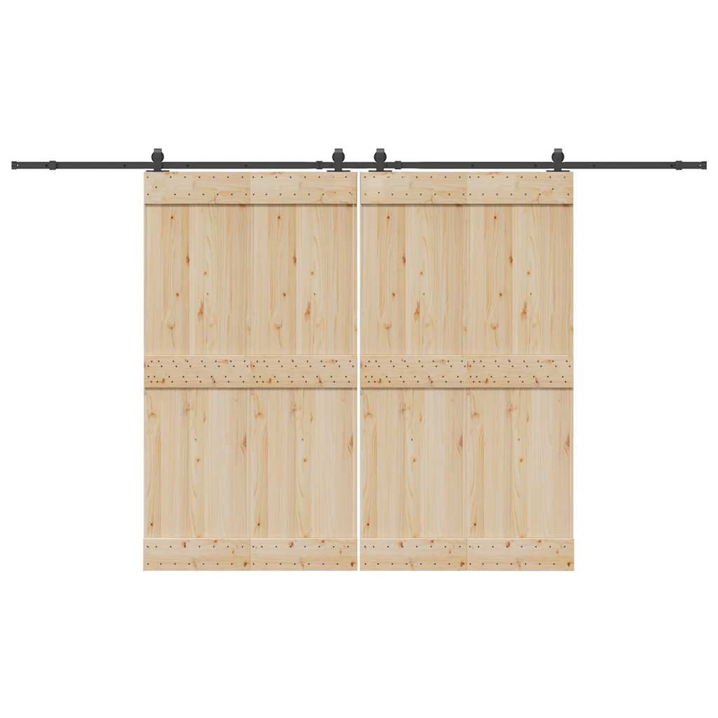 vidaXL Schiebetürbeschlag-Set 366 cm Stahl Schwarz