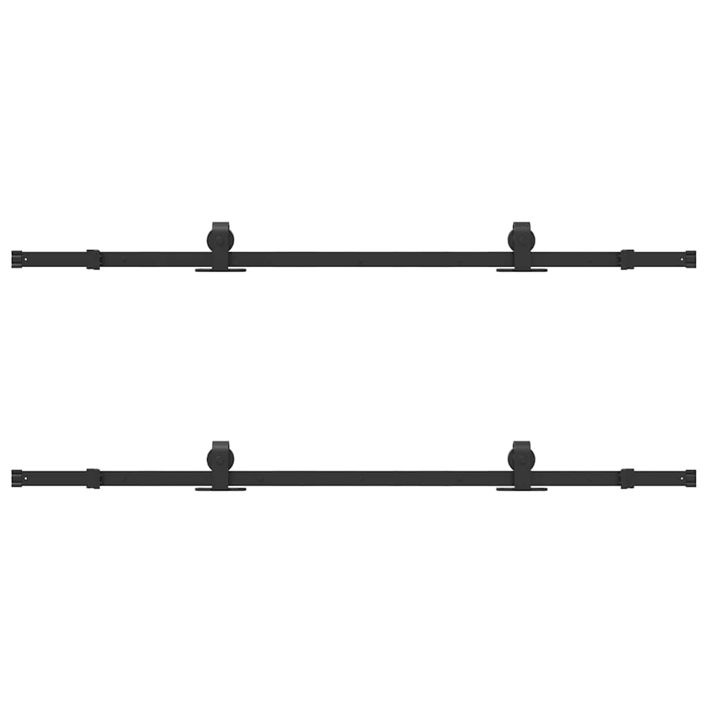 vidaXL Schiebetürbeschlag-Set 366 cm Stahl Schwarz
